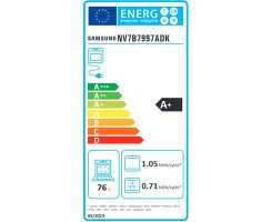 Samsung Dual Cook Einbaubackofen 60cm, 76 l, A+*, Pyrolyse, Schwarzes Glas, Serie 7, grifflos, mit Kamera, NV7B7997ADK/U1