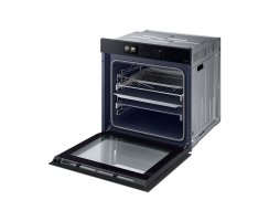 Samsung Dual Cook Einbaubackofen 60cm, 76 l, A+*, Pyrolyse, Schwarzes Glas, Serie 7, grifflos, mit Kamera, NV7B7997ADK/U1