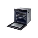 Samsung Dual Cook Einbaubackofen 60cm, 76 l, A+*, Pyrolyse, Schwarzes Glas, Serie 7, grifflos, mit Kamera, NV7B7997ADK/U1