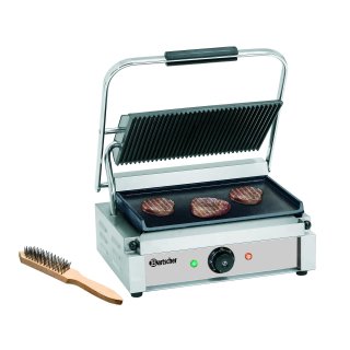 Bartscher Kontaktgrill "Panini" 1GR, Grillfläche oben gerillt, unten glatt, A150676