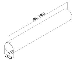 Naber COMPAIR PRIME flow&reg; P-RRO 150 Rundrohr 1000 mm, 4051023