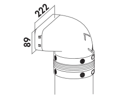 Naber COMPAIR PRIME flow® P-UR 150 Umlenkstück 90° mit Rundrohr 500 mm 4051012