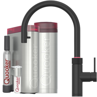 Quooker Flex Round PRO3 CUBE schwarz *7 Jahre Garantie & CUBE Filter Starter Paket* FXRBLK PRO3 CUBE2