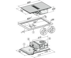 Miele Kochfeld mit Wrasenabzug KMDA 7473 FL-U - rahmenlos - Umluft