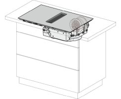 Miele Kochfeld mit Wrasenabzug KMDA 7473 FL-U - rahmenlos - Umluft