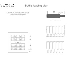 DUNAVOX Einbau Weink&uuml;hler Glance-25 - Push to open - 59,5cm - 63L - 25 Flaschen - ohne Front - DAVG-25.63DOP.TO