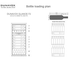DUNAVOX Einbau Weink&uuml;hler Glance-72 - Push to open - 123,4cm - 185L - 72 Flaschen - ohne Front - DAVG-72.185DOP.TO