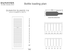 DUNAVOX Einbau Weink&uuml;hler Glance-114 - Push to open - 178,4cm - 288L - 114 Flaschen - ohne Front - DAVG-114.288DOP.TO