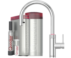Quooker Flex Round COMBI+ CUBE verchromt glänzend *7 Jahre Garantie & CUBE Filter Starter Paket* FXRCHR COMBI+ CUBE2