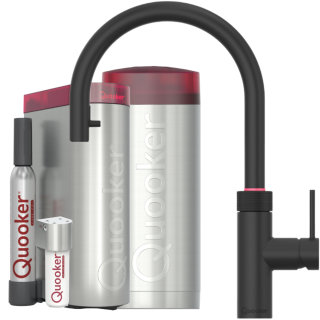 Quooker Flex Round COMBI+ CUBE schwarz *7 Jahre Garantie & CUBE Filter Starter Paket* FXRBLK COMBI+ CUBE2