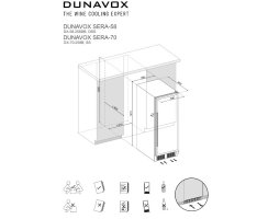 DUNAVOX Stand-/Unterbau-Weink&uuml;hler Sera-70 - H&ouml;he 1200 mm - 70 Flaschen - Edelstahl - DX-70.258SS