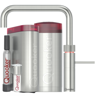 Quooker Fusion Square COMBI CUBE Voll-Edelstahl *7 Jahre Garantie & CUBE Filter Starter Paket* FNSSST COMBI CUBE2