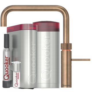 Quooker Fusion Square COMBI CUBE Messing Patina *7 Jahre Garantie & CUBE Filter Starter Paket* FNSPTB COMBI CUBE2
