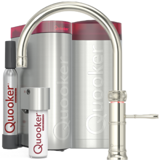 Quooker Classic Fusion Round COMBI CUBE Nickel *7 Jahre Garantie & CUBE Filter Starter Paket* CFNRNIC COMBI CUBE2