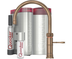 Quooker Classic Fusion Round Set mit COMBI Reservoir &amp; CUBE Messing Patina **inkl. CUBE Filter Starter Paket** 22CFRPTNCUBE2  *inkl. 7 JAHRE GARANTIE*