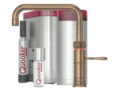 Quooker Classic Fusion Square COMBI CUBE Messing Patina...