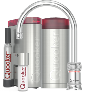 Quooker Classic Nordic Round single tap Set COMBI CUBE verchromt glänzend *7 Jahre Garantie & CUBE Filter Starter Paket* CHSRCHR COMBI CUBE2