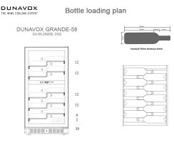 DUNAVOX Stand-/Unterbau-Weink&uuml;hler Grande-58 - H&ouml;he 1225 mm - 58 Flaschen - Schwarz - DX-58.258DB