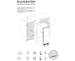 DUNAVOX Stand-/Unterbau-Weink&uuml;hler Grande-58 - H&ouml;he 1225 mm - 58 Flaschen - Edelstahl - DX-58.258DSS