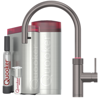 Quooker Flex Round COMBI CUBE Gunmetal *7 Jahre Garantie & CUBE Filter Starter Paket* FXRGME COMBI CUBE2