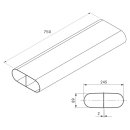 BORA 3er -Set Ecotube EFS750/3 Flachkanal mit Steg 750mm ++ Lagerware ++