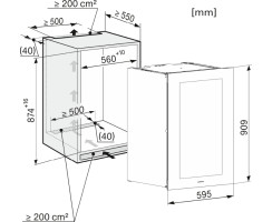 Miele Einbau-Weinschrank KWT 6422 iG-1 Graphitgrau - Nische 88