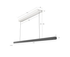BORA Horizon Pendelleuchte move - schwarz 126 cm, Gestensteuerung LHMSW