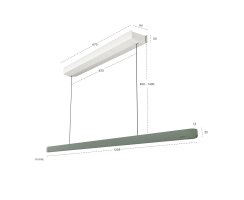 BORA Horizon Pendelleuchte move - moosgrün 126 cm, Gestensteuerung LHMMG