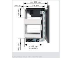 Oranier Kochfeldabzug mit Induktion 80 cm mit Slider-Bedienung und Topferkennung Abluft/Umluft (rahmenlos) KFA390