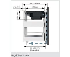 Oranier Kochfeldabzug mit Induktion 80 cm mit Slider-Bedienung und Topferkennung Abluft/Umluft (rahmenlos) KFA390
