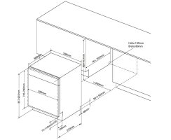 Oranier Vollintegrierter Geschirrspüler 60 cm, LiftmatikPLUS, floorLIGHT, AutoOPEN, Besteckschublade, XL-Front, GXV570
