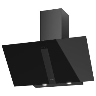 Oranier Kopffrei-Wandhaube UNA, Schacht in pureBLACK, Glasschirm Sicherheitsglas schwarz, 90 cm UNA90S1