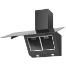 Oranier Kopffrei-Wandhaube UNA, Schacht in pureBLACK, Glasschirm Sicherheitsglas schwarz, 90 cm UNA90S1