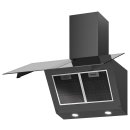 Oranier Kopffrei-Wandhaube UNA, Schacht in pureBLACK, Glasschirm Sicherheitsglas schwarz, 75 cm UNA75S1