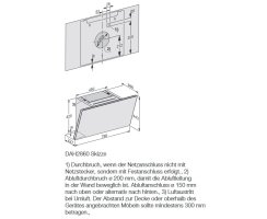 Miele Wand-Dunstabzugshaube DAH 2860 Escala - Obsidianschwarz - 80 cm