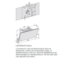 Miele Wand-Dunstabzugshaube DAH 2960 EXTA Escala - Obsidianschwarz - 90 cm