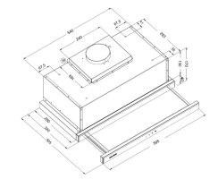 Oranier Schublüfter 60 cm, Touch control, Glasblende schwarz FLA560