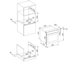 Oranier Set mit Backofen EBS420, Kochfeldabzug FlexX-Induktion KFA490 (80 cm), Geschirrsp&uuml;ler GSV560 &amp; K&uuml;hlschrank EKS223 (123 cm), AIP854