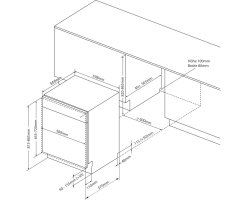 Oranier Set mit Backofen EBS420, Kochfeldabzug Fl&auml;cheninduktion KFA590 (80 cm), Geschirrsp&uuml;ler GSV560 &amp; K&uuml;hl-Gefrier-Kombination EKG178 (178 cm), AIP856