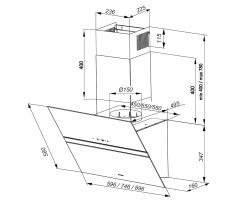 Oranier Set mit Backofen Pyrolyse, Touch-Bedienung EBP820, FlexX-Induktionskochfeld KXI480 (80cm) &amp; Dunstabzug ALIS90S1 (90cm) DST503