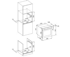 Oranier Set mit Backofen Pyrolyse, Touch-Bedienung EBP820, FlexX-Induktionskochfeld KXI480 (80cm) &amp; Dunstabzug ALIS90S1 (90cm) DST503