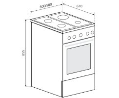 Oranier Gas-Standherd 50 cm mit Grillbrenner & Geschirrschublade weiß STG599