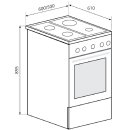 Oranier Gas-Standherd 50 cm mit Grillbrenner & Geschirrschublade weiß STG599