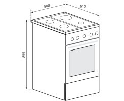 Oranier Gas-Standherd 50 cm (3 Kochzonen) mit Grillbrenner & Geschirrschublade weiß STG598