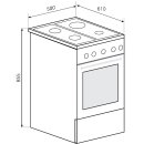 Oranier Gas-Standherd 50 cm (3 Kochzonen) mit Grillbrenner & Geschirrschublade weiß STG598