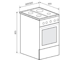 Oranier Elektro-Elektro-Standherd 50 cm, Geschirrschublade, Glaskeramik Kochfläche, weiß STE531