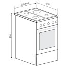 Oranier Elektro-Elektro-Standherd 50 cm, Geschirrschublade, Glaskeramik Kochfläche, weiß STE531