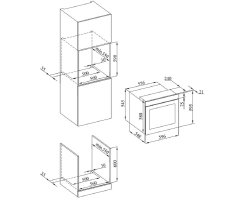 Oranier Set mit Pyrolyse Backofen EBP620, FlexX-Induktionskochfeld KXI480 (80cm) CLS907