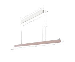 BORA Horizon Pendelleuchte fix - ros&eacute;gold 126 cm, Gestensteuerung LHFRG