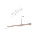 BORA Horizon Pendelleuchte fix - ros&eacute;gold 126 cm, Gestensteuerung LHFRG